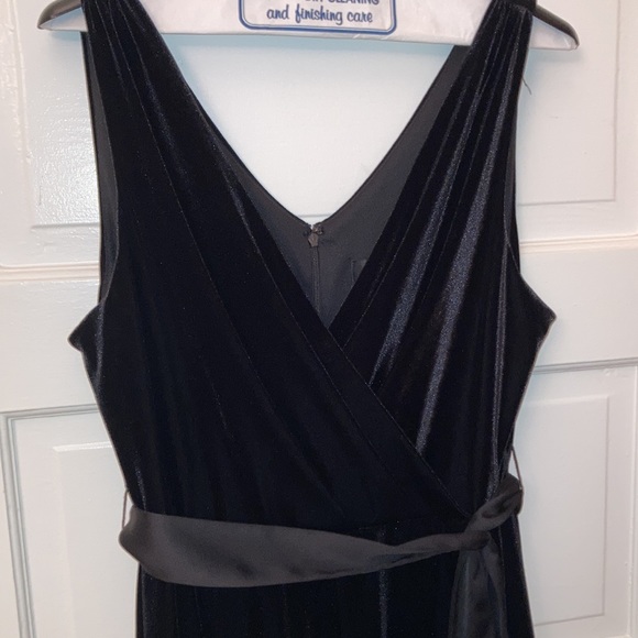 DKNY Black Velvet Satin Trim Dress black size 12 - Picture 4 of 8